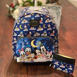 Loungefly Disney Baby Mini Backpack & Cardholder Wallet NWT